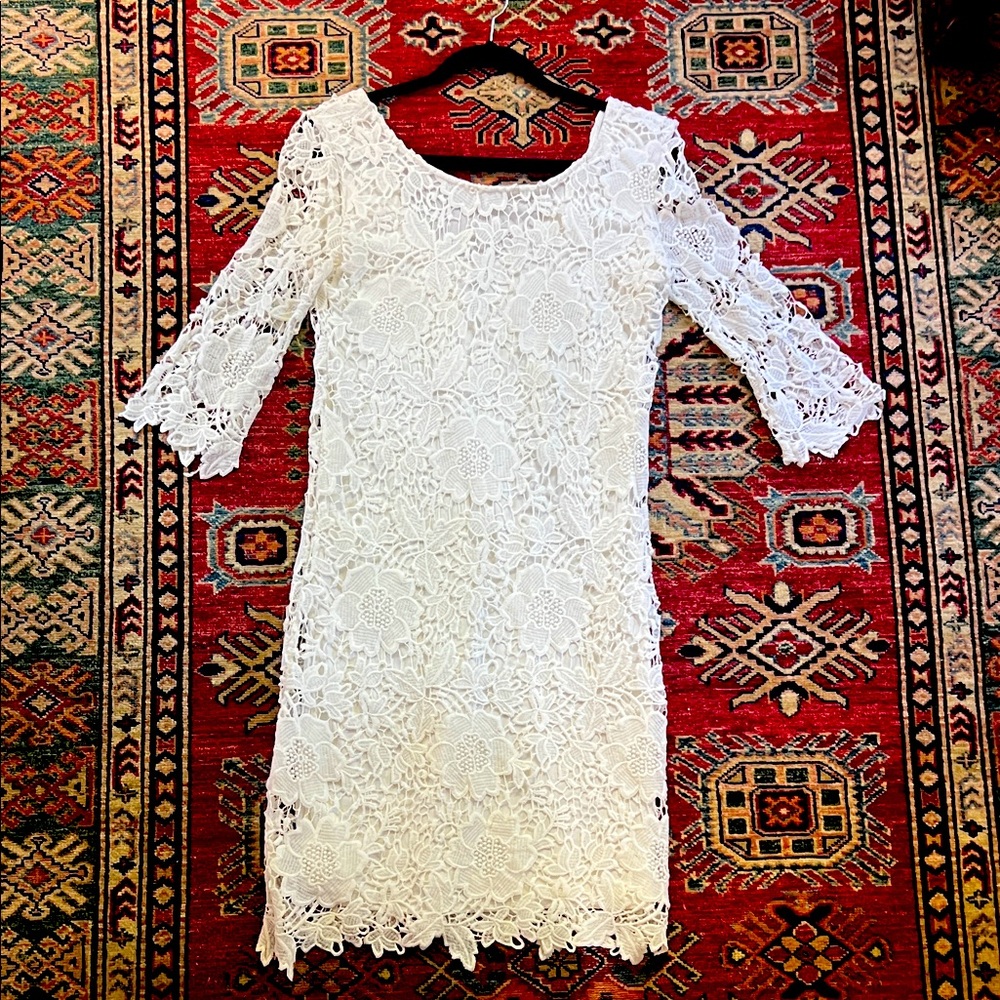 Moonlight White Lace Long Sleeve Dress
